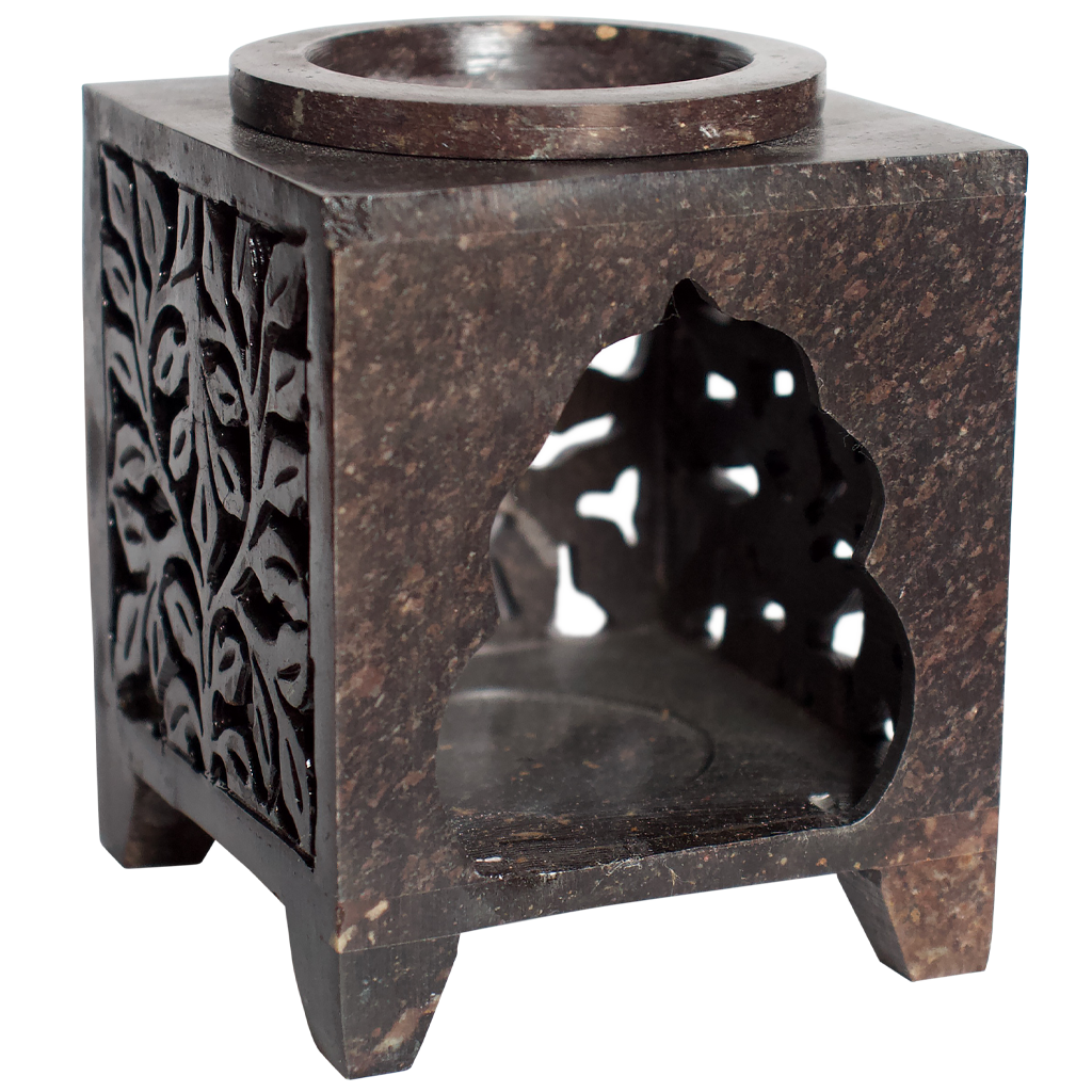 Essential Oil and Incense Burner - Dark, Square, Arched